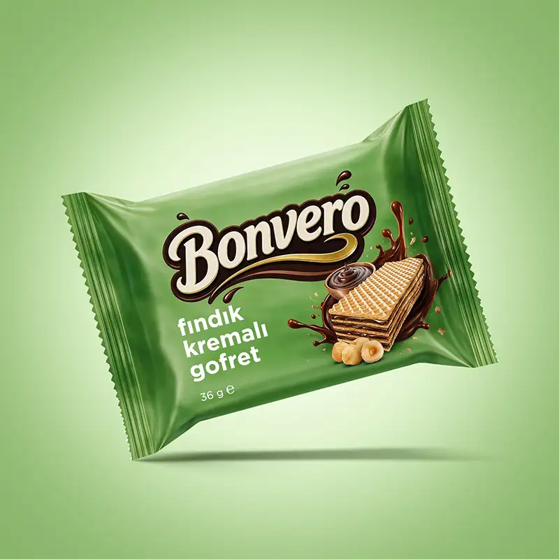 bonvero fındıklı gofret ambalaj tasarımı