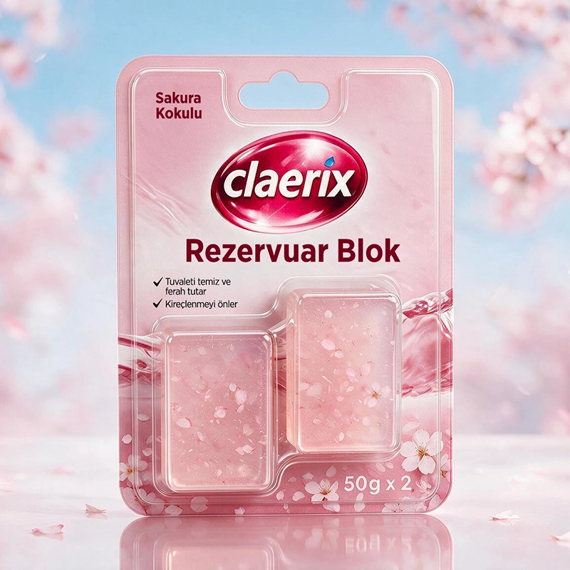 claerix rezervuar blok sakura kokulu ambalaj tasarımı